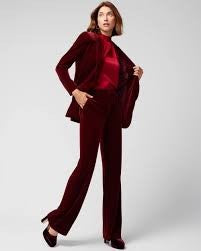 WHBM Luna Wide Leg Velvet Trousers Sz 6