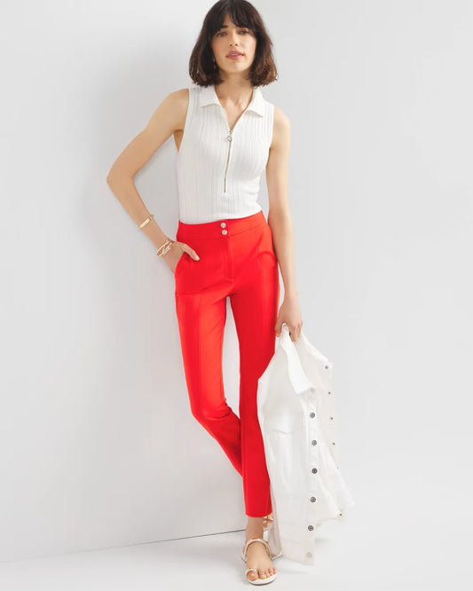 WHBM High-Rise Straight Leg Woven Pants Sz 8