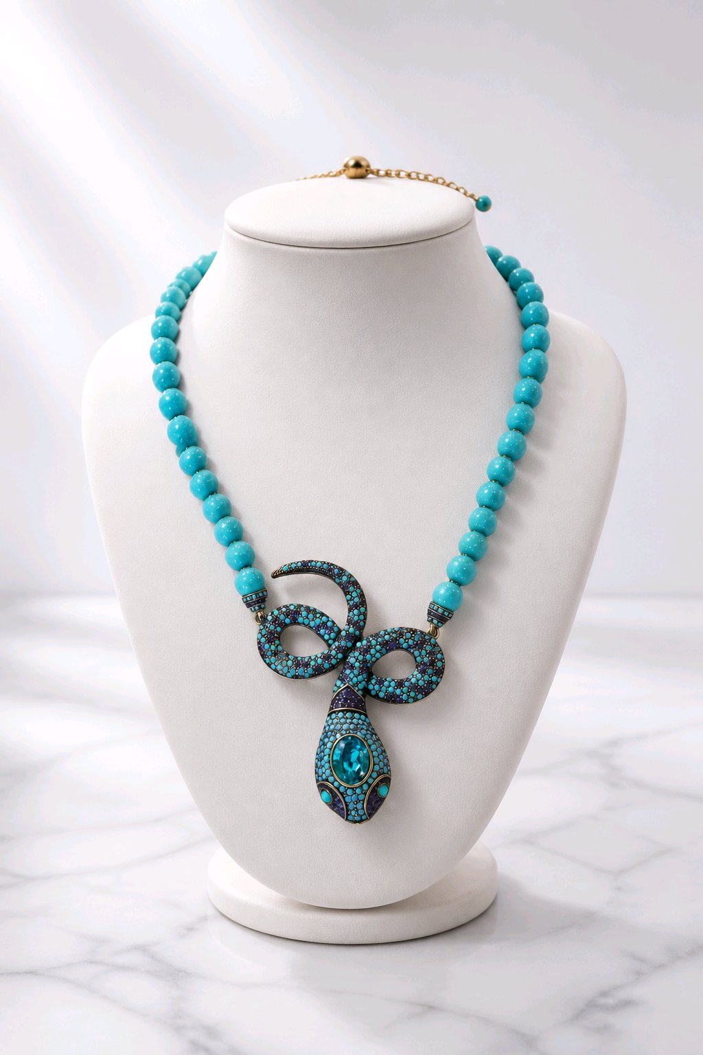 HEIDI DAUS Mystical Snake Swarovski Crystal Necklace 25" Egyptian Revival