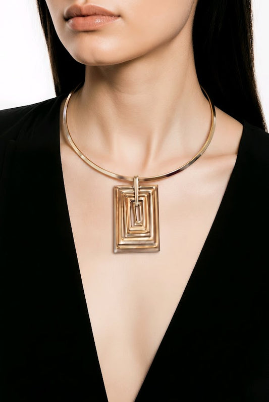 Rectangle Pendant Necklace