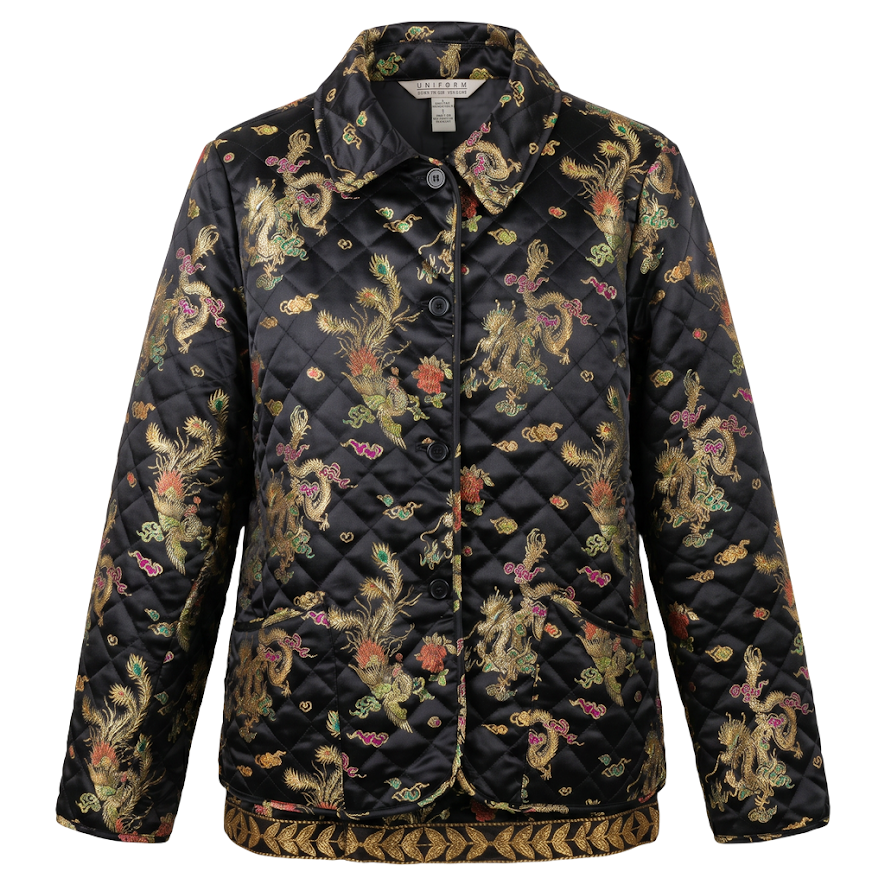 Vintage Uniform John Paul Richard Quilted Dragon Jacket Sz Large