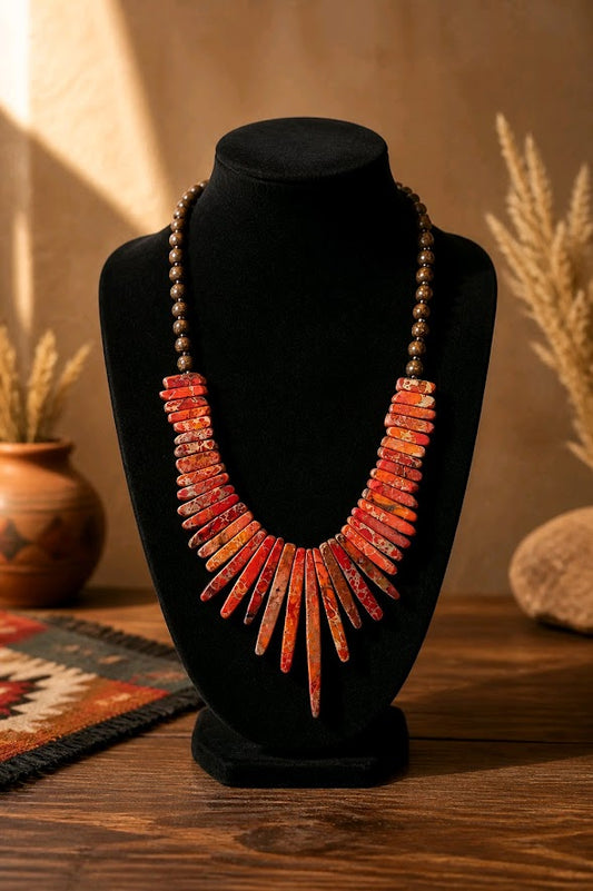 Turquoise Haven Jasper Stone Statement Necklace