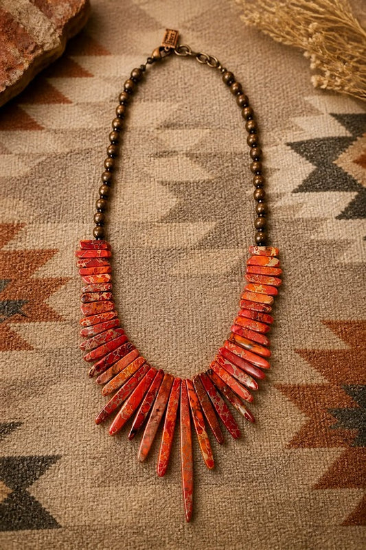 Turquoise Haven Jasper Stone Statement Necklace