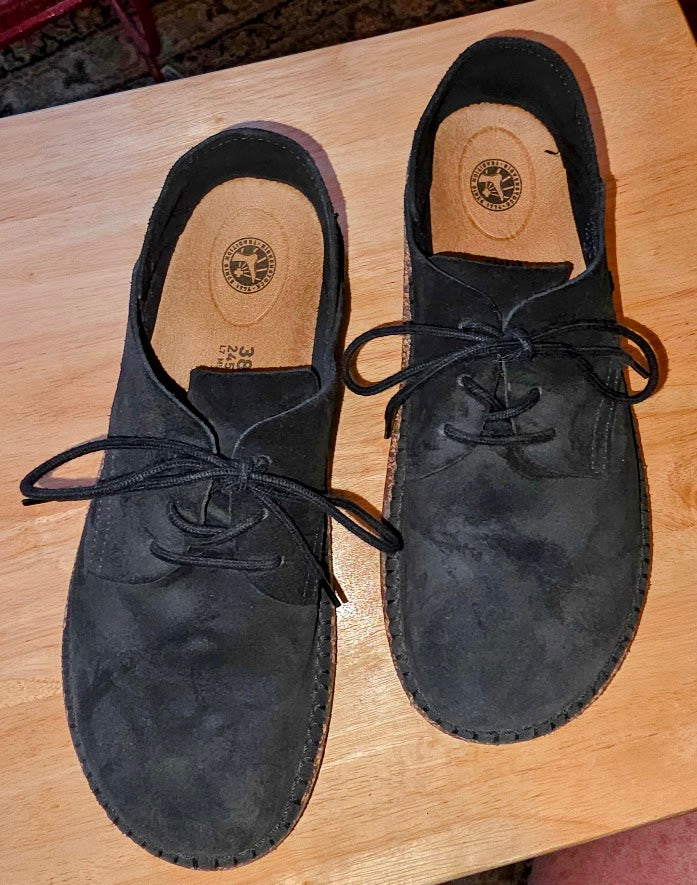 Birkenstock Gary Black Suede Loafer Sz 38/8