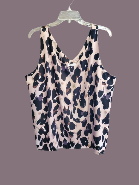 Ekouaer Splatter Print Sleeveless Top Sz XXL