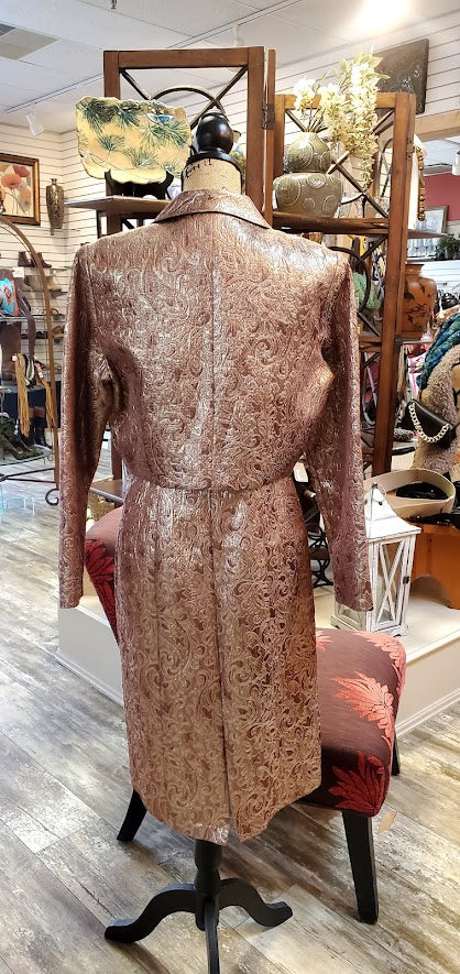 Patra Gold Lame 2pcs Dress Suit Sz 12