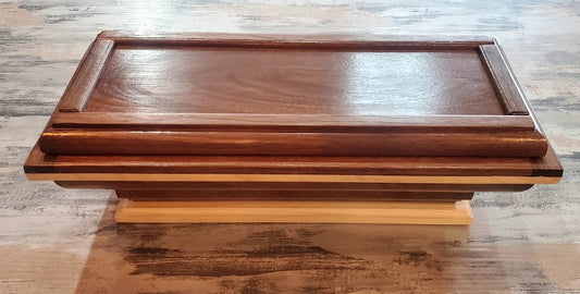 Walnut Jewelry Box w/Hinged Lid