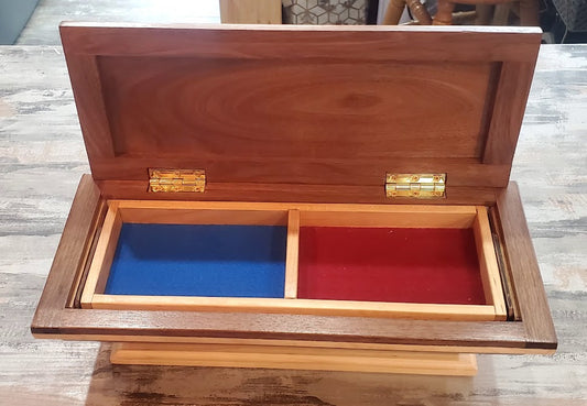 Walnut Jewelry Box w/Hinged Lid