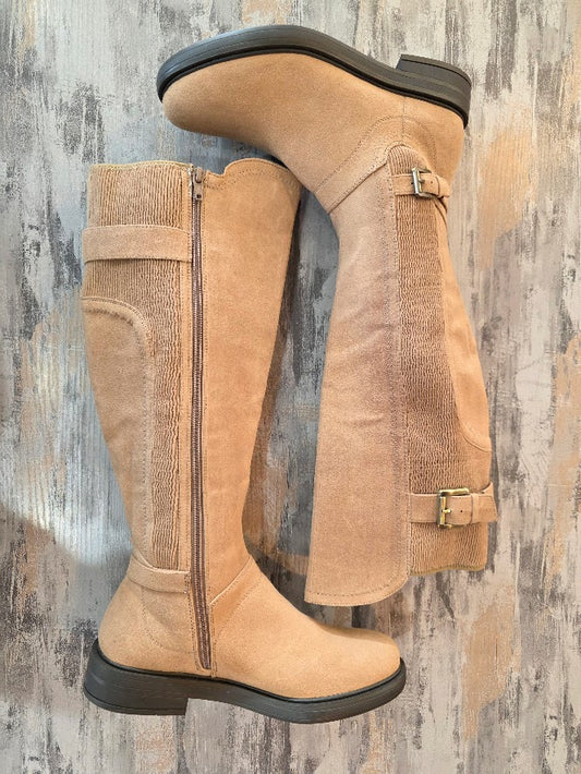 White Mountain Meditate Faux Suede Tall Boots Sz 8M