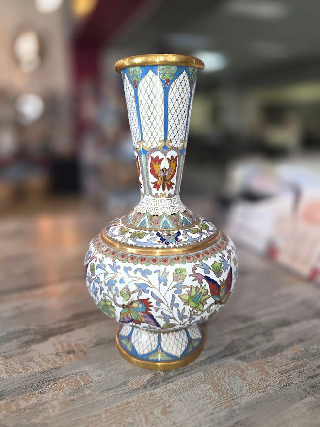 Cloisonne Butterfly Flower Vase