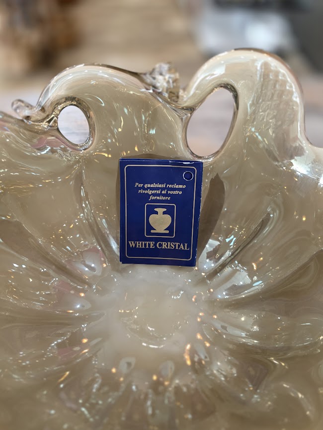 White Cristal Hand Made Glass Bowl
