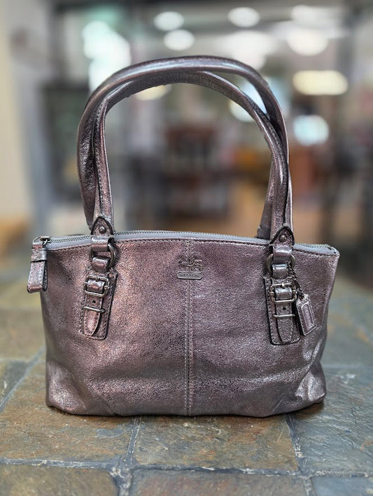 Coach Small Silver Satchel Bag