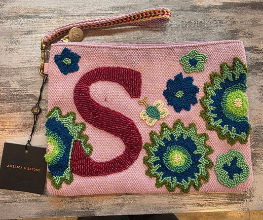 America & Beyond Beaded S Clutch