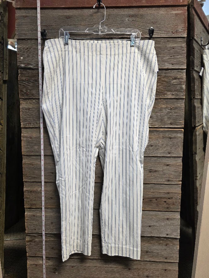 Chico's Pinstripe Pull on Pants Sz 16R