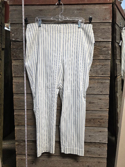 Chico's Pinstripe Pull on Pants Sz 16R