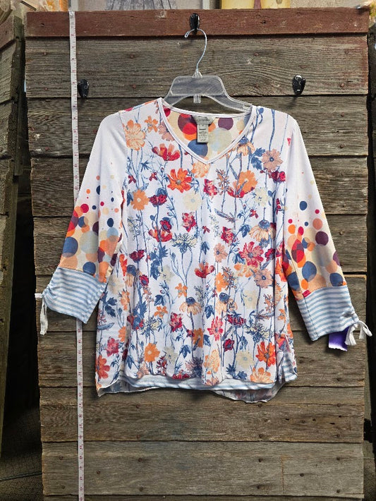 Multiples Floral Print Top Sz P-Small