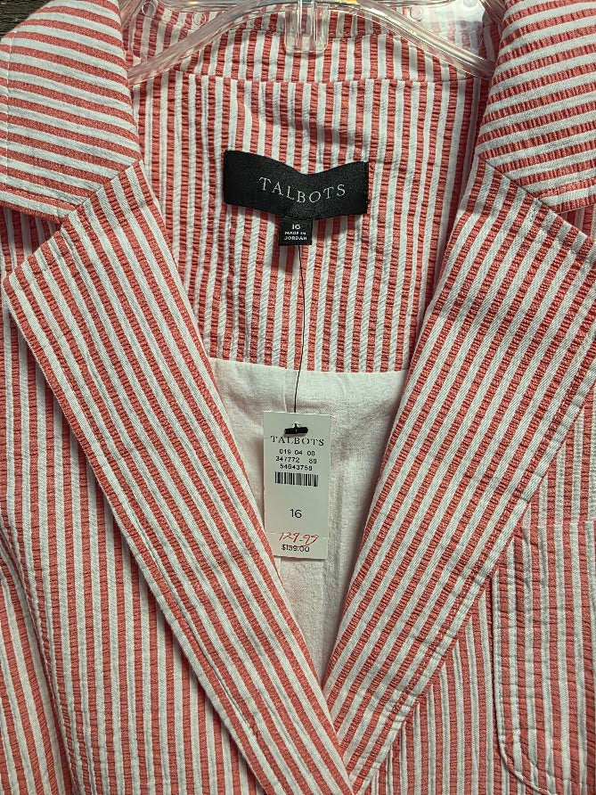 Talbots Seersucker Blazer Sz 16