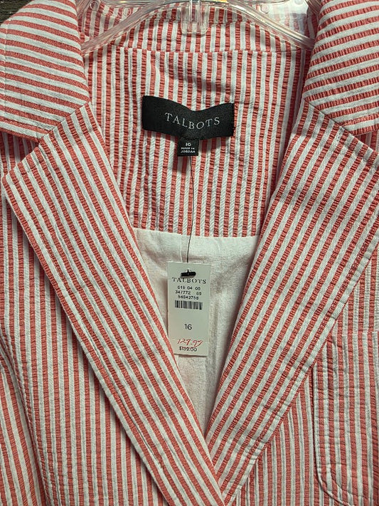 Talbots Seersucker Blazer Sz 16