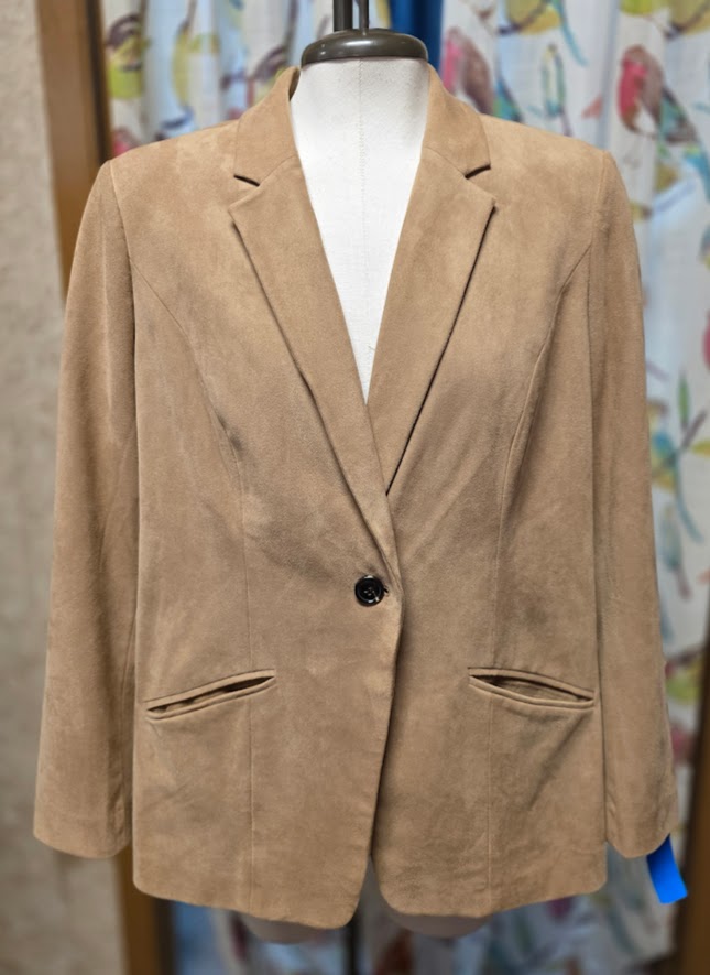 Chico's Faux Suede Blazer Sz 10/12