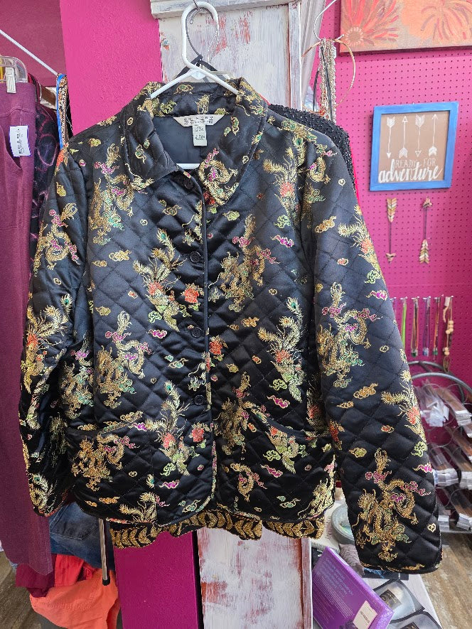 Vintage Uniform John Paul Richard Quilted Dragon Jacket Sz Large