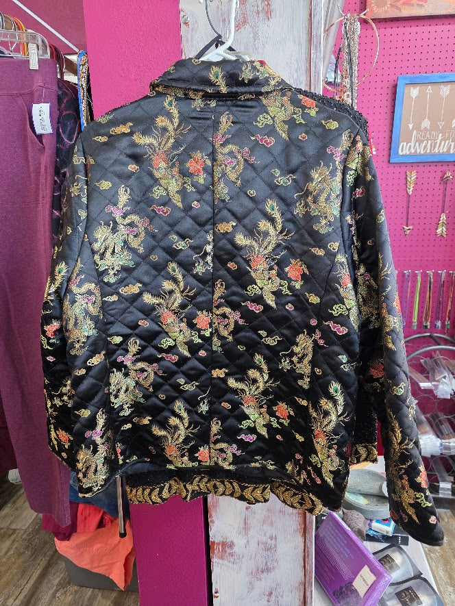 Vintage Uniform John Paul Richard Quilted Dragon Jacket Sz Large