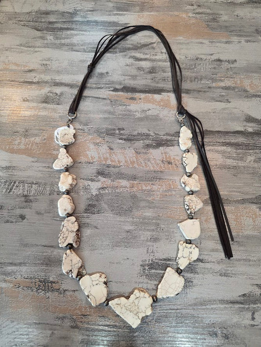 White Buffalo statement Necklace
