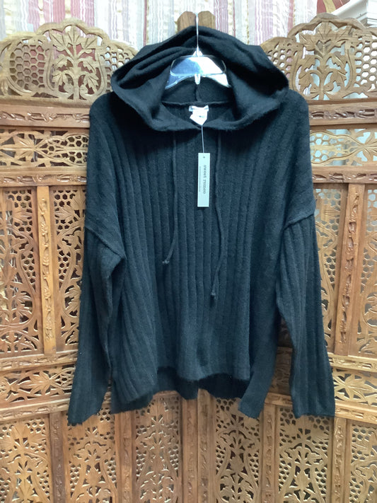 Sweet Romeo Black Long Sleeve Crop Top w/Hoodie Sz Medium