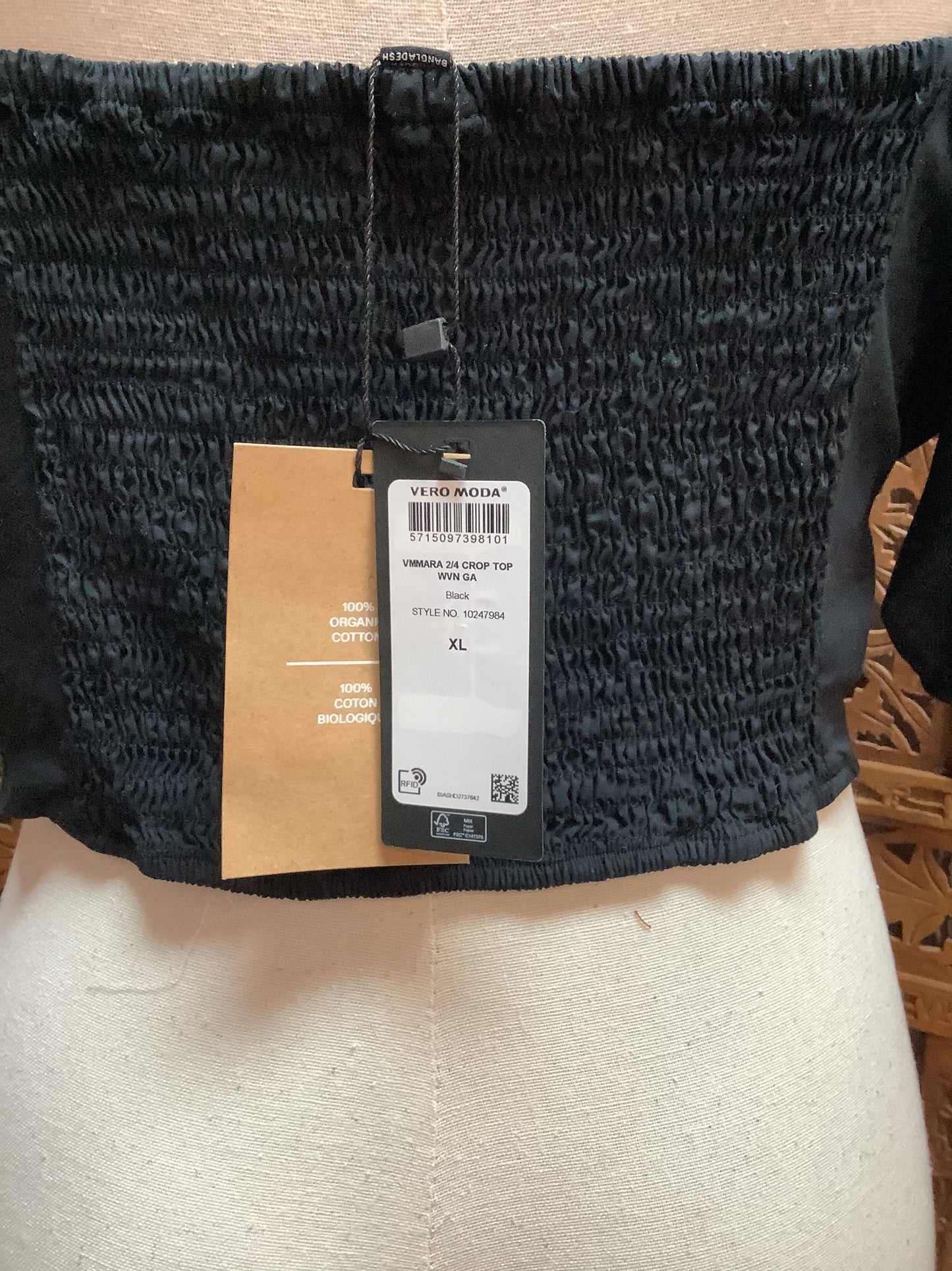 Vero Moda VMMARA Crop Top Black Sz X-Large