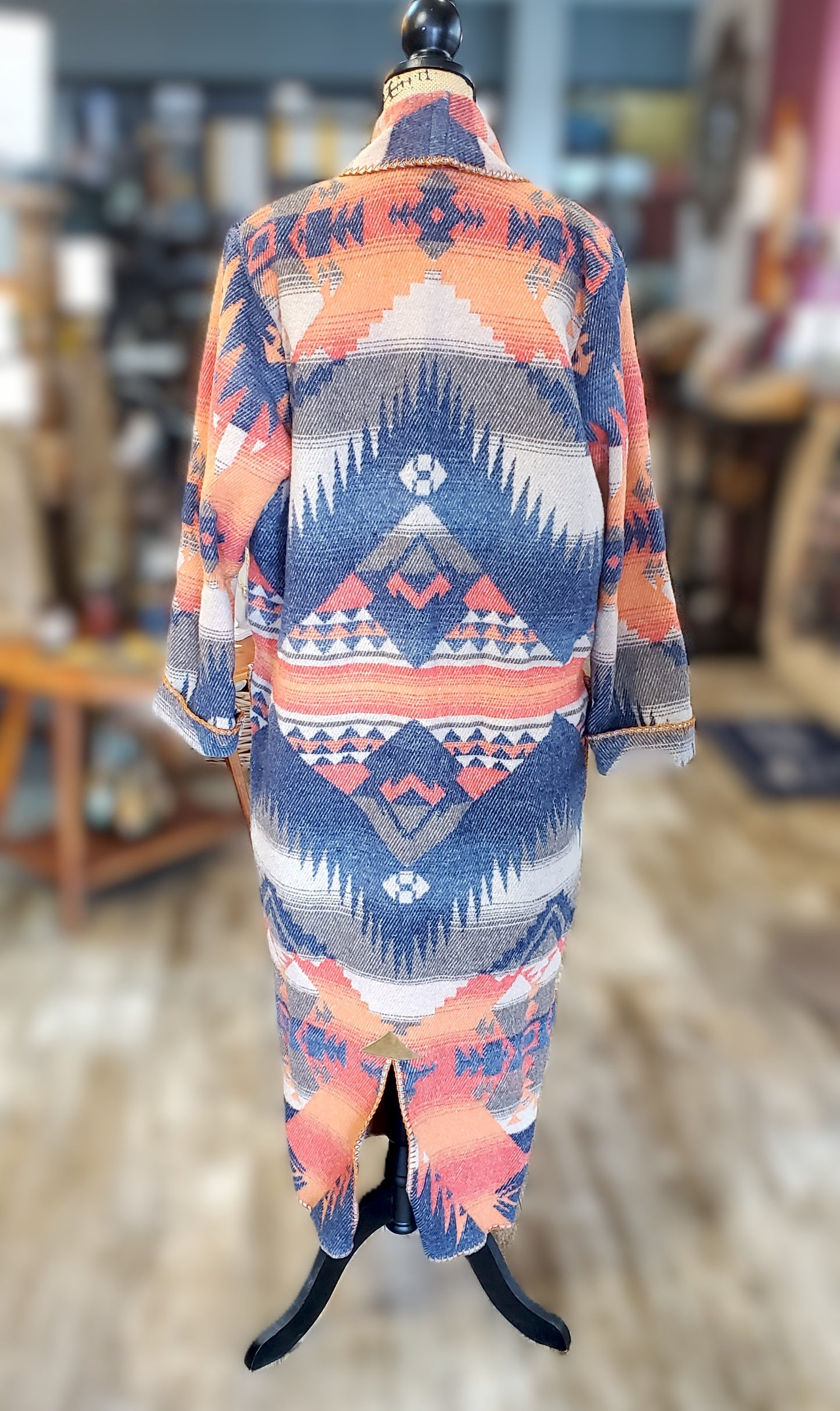 Rhonda Stark Western Wool Duster Coat Sz Small