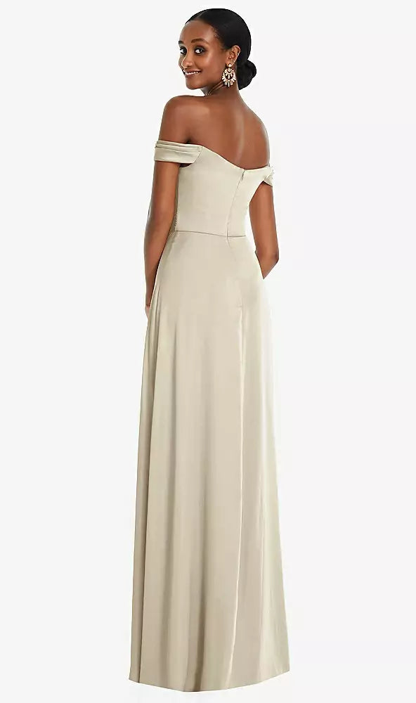 Dessy Collection Vivian Diamond OFF-THE-SHOULDER FLOUNCE SLEEVE EMPIRE WAIST GOWN Szie 8R