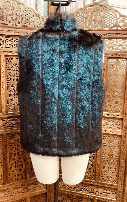 Giacca Faux Fur Reversible Vest Sz Medium