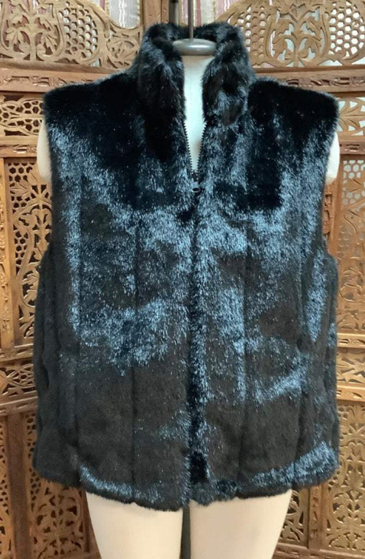 Giacca Faux Fur Reversible Vest Sz Medium