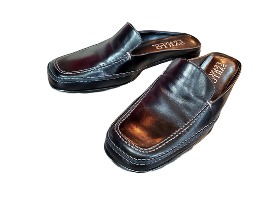 Franco Sarto Wyatt Black Calf Slip-on Mules Sz 6.5M