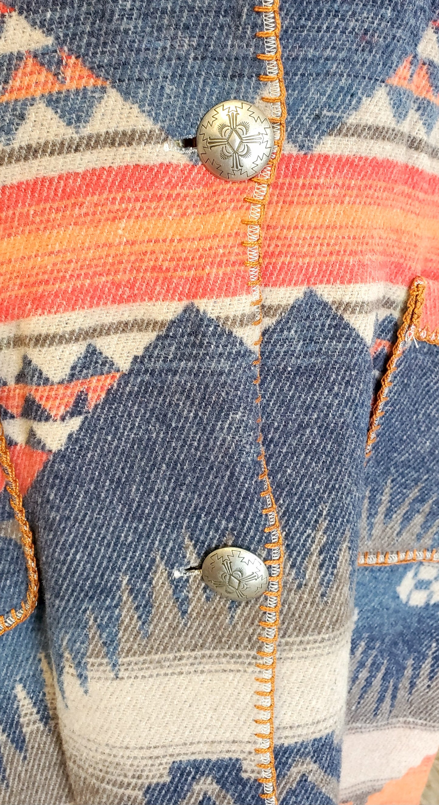 Rhonda Stark Western Wool Duster Coat Sz Small