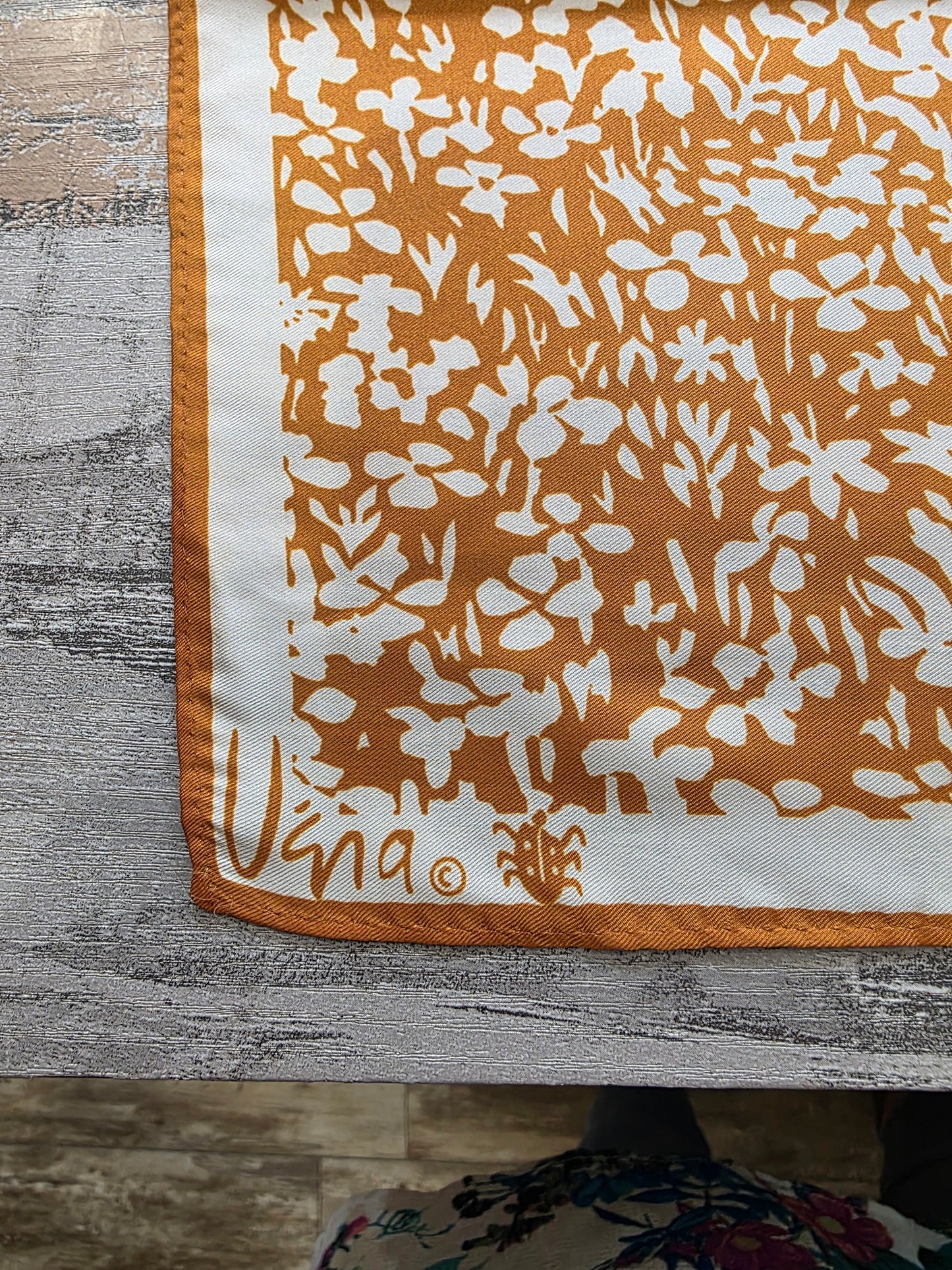 Vintage Vera Neumann Floral Print Silk Scarf