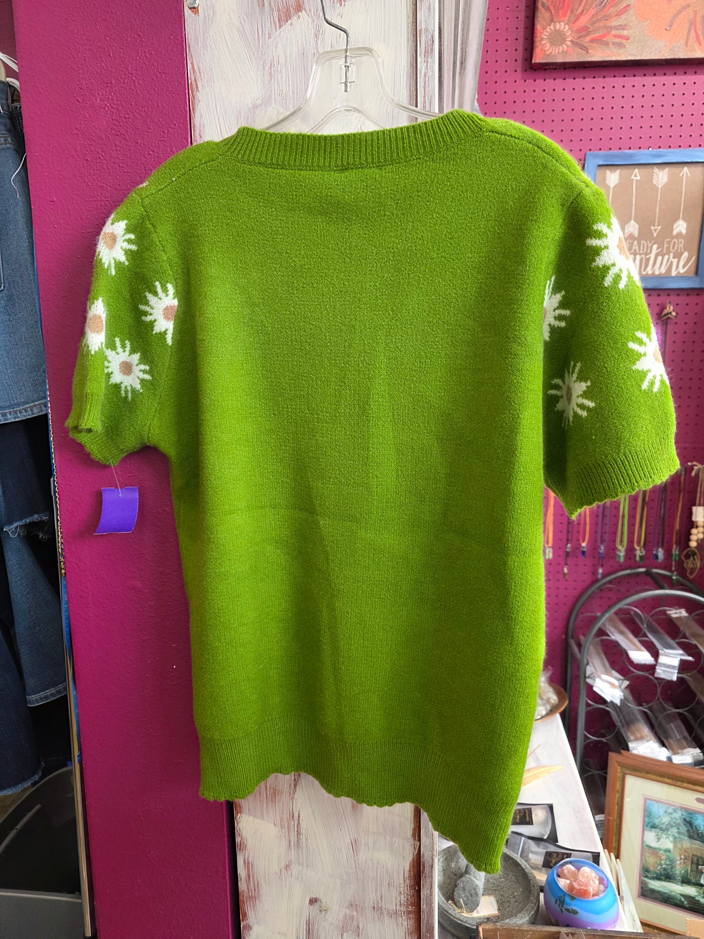 BiBi Short Sleeve Sweater Top Sz Large