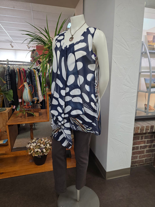 Michael Tyler Drape Front Blouse Sz Medium