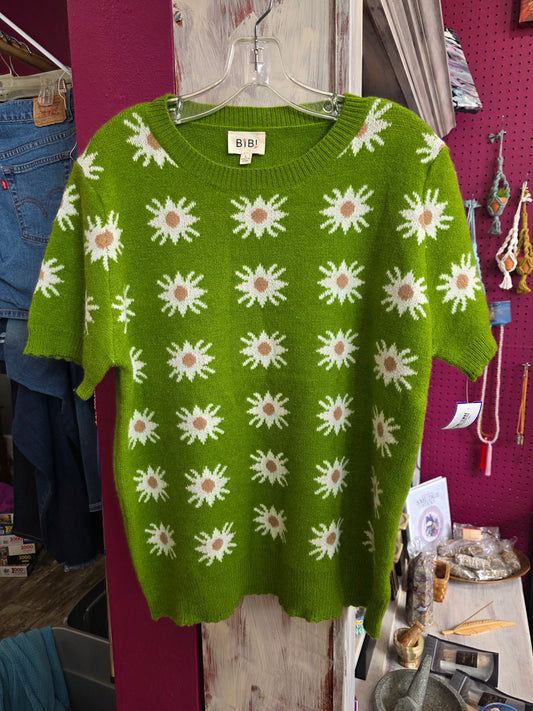 BiBi Short Sleeve Sweater Top Sz Large