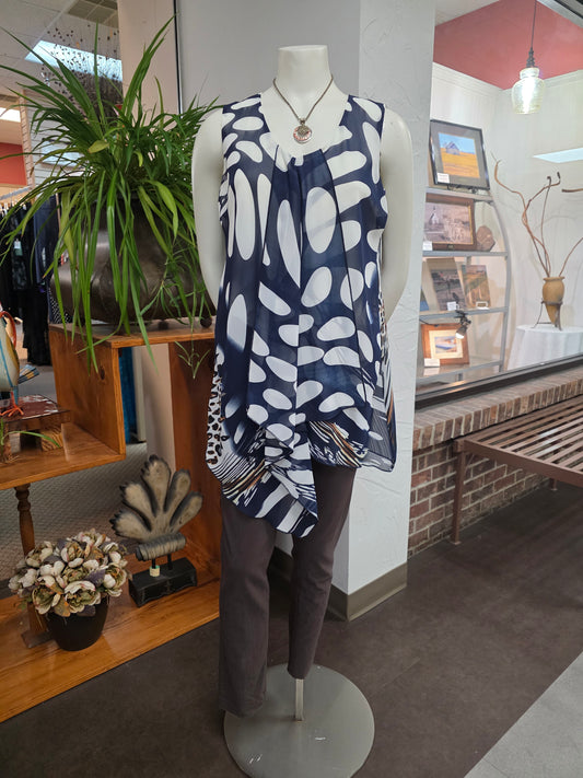 Michael Tyler Drape Front Blouse Sz Medium