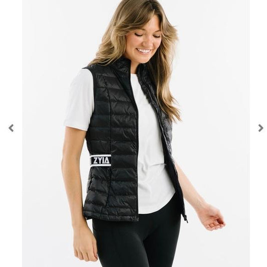 Zyia Black Alpine Down Vest Sz XXXL