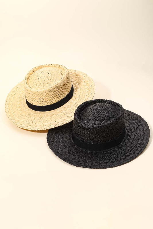 Straw Braided Pork Pie Hat